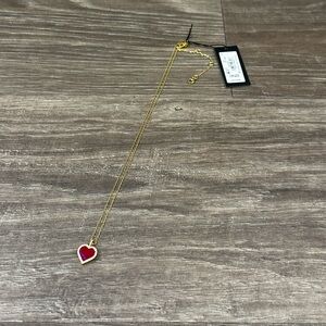 Kate spade take heart red enamel necklace